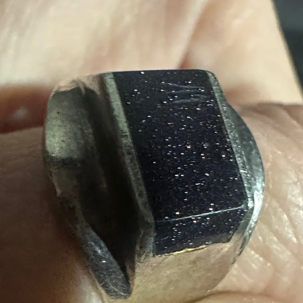 Silver and Blue Goldstone exquisite Ring